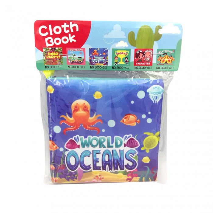 Carte senzoriala fosnitoare pentru bebelusi, cu animalute colorate, World Ocen, 4 pagini, 8 fete, 10 cm x 2,5 cm x 9 cm - EDUJUCARII [2]