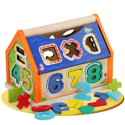 Casuta Sortatoare de Forme Geometrice si Cifre, Operatii matematice, Montessori, 3 ani + [3]