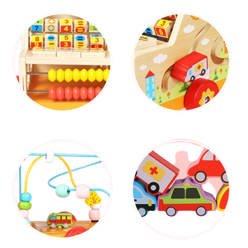 Centru de activitati 5 in 1, Camion din lemn, Montessori, 3 ani, multicolor, 3 ani+, Edujucarii [10]
