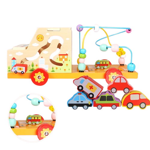 Centru de activitati 5 in 1, Camion din lemn, Montessori, 3 ani, multicolor, 3 ani+, Edujucarii [8]