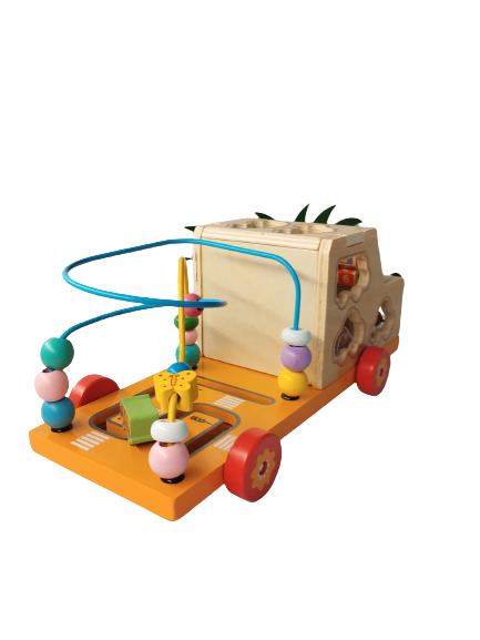 Centru de activitati 5 in 1, Camion din lemn, Montessori, 3 ani, multicolor, 3 ani+, Edujucarii [6]