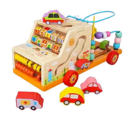 Centru de activitati 5 in 1, Camion din lemn, Montessori, 3 ani, multicolor, 3 ani+, Edujucarii [13]
