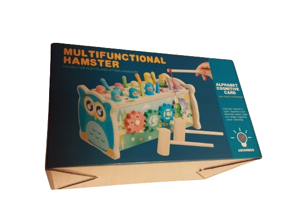 Centru de activitati  multifunctional din lemn, Montessori 4 in 1, Bufnita cu xilofon și pescuit magnetic, 3 ani+, EduJucarii [11]