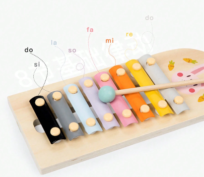 Centru de activitati multifunctional din lemn, Montessori 2 in 1, Iepure cu xilofon și bile, 3 ani+, EduJucarii [4]