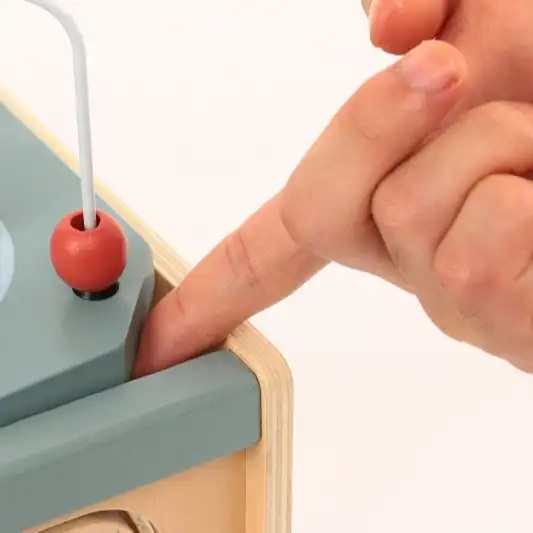 Centru din lemn educativ Montessori, Cub activitati bebelusi 5 in 1, delfin, 1 an+ [9]