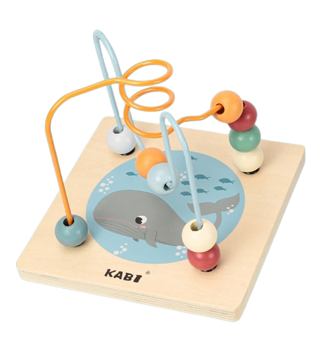 Centru din lemn educativ Montessori, Cub activitati bebelusi 5 in 1, Ocean, 1 an + [8]