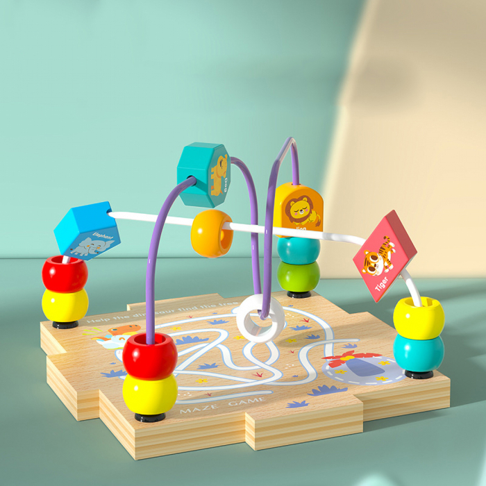 Centru din lemn educativ Montessori, Cub activitati bebelusi 5 in 1, Vietati Marine, vehicule, animale de padure si forme geometrice, 3 ani +, Edujucarii [8]