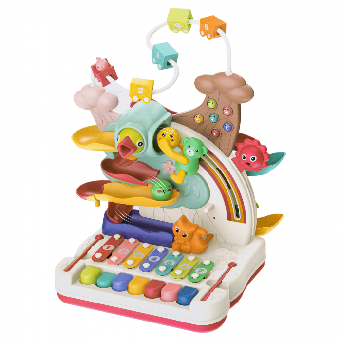 Centru Educativ de Activitati pentru Copii, 7 Functii de Joc si o Jucarie Puisor cu Magnet, Multicolor, 3 luni, rosu, Edujucarii [2]