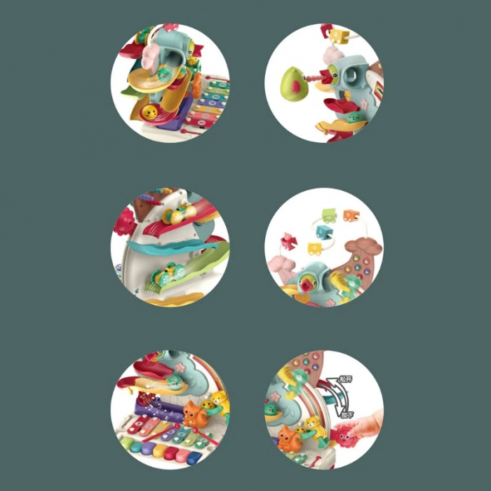 Centru Educativ de Activitati pentru Copii, 7 Functii de Joc si o Jucarie Puisor cu Magnet, Multicolor, 3 luni, rosu, Edujucarii [8]