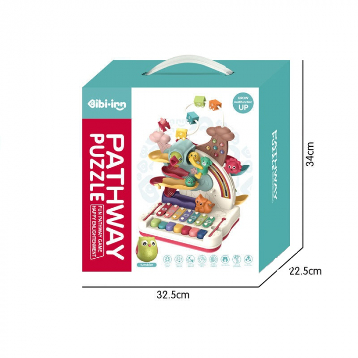 Centru Educativ de Activitati pentru Copii, 7 Functii de Joc si o Jucarie Puisor cu Magnet, Multicolor, 3 luni, rosu, Edujucarii [10]