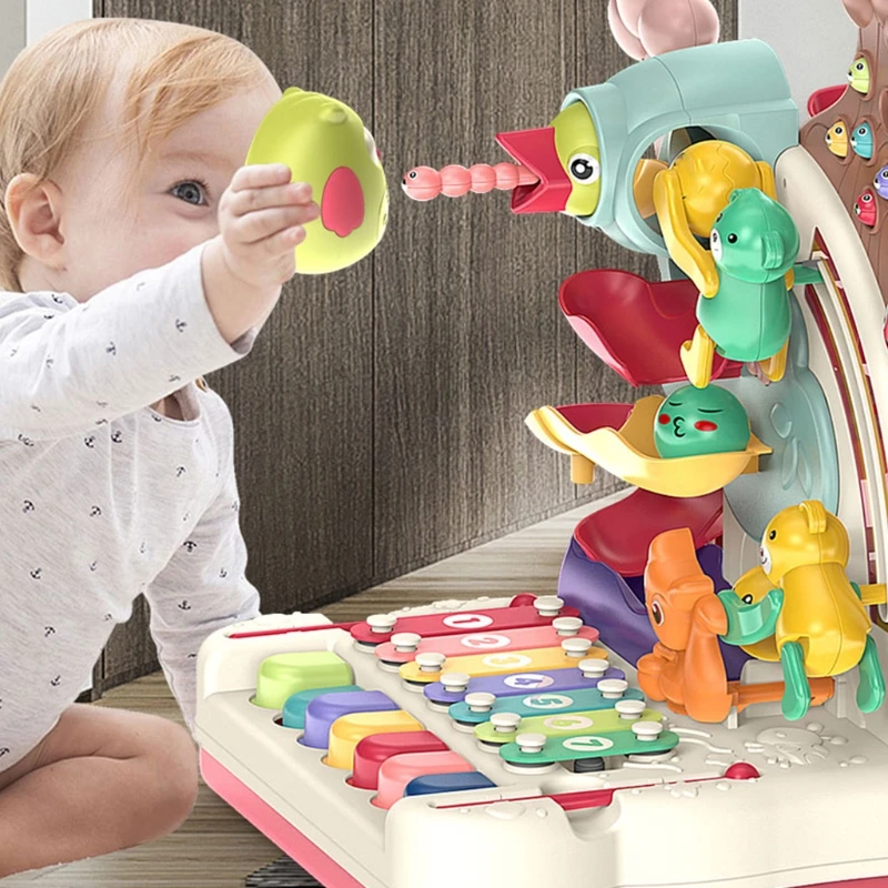 Centru Educativ de Activitati pentru Copii, 7 Functii de Joc si o Jucarie Puisor cu Magnet, Multicolor, 3 luni, rosu, Edujucarii [7]