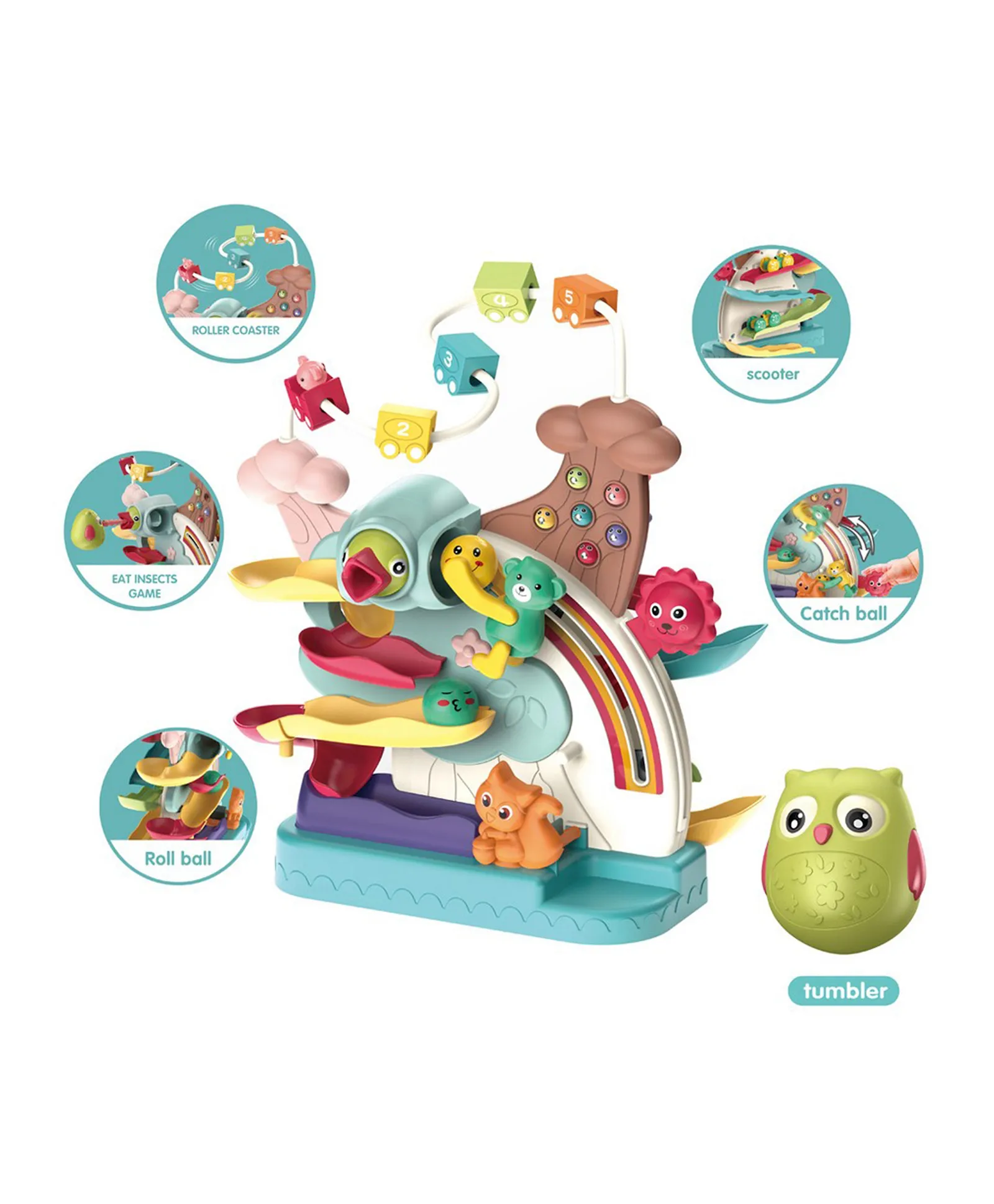Centru Educativ de Activitati pentru Copii, 5 Functii de Joc si o Jucarie Puisor cu Magnet, Multicolor, 3 luni, Edujucarii [3]