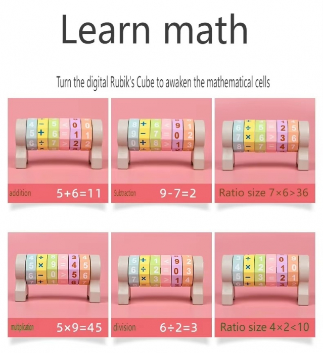 Cilindru educativ din lemn, Joc de învățare a matematicii, 3 ani +, EduJucarii [4]