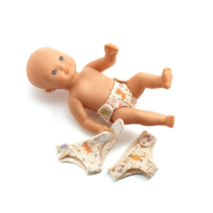 Colectia Pomea Set 3 scutece pentru papusi bebelus, Djeco [5]