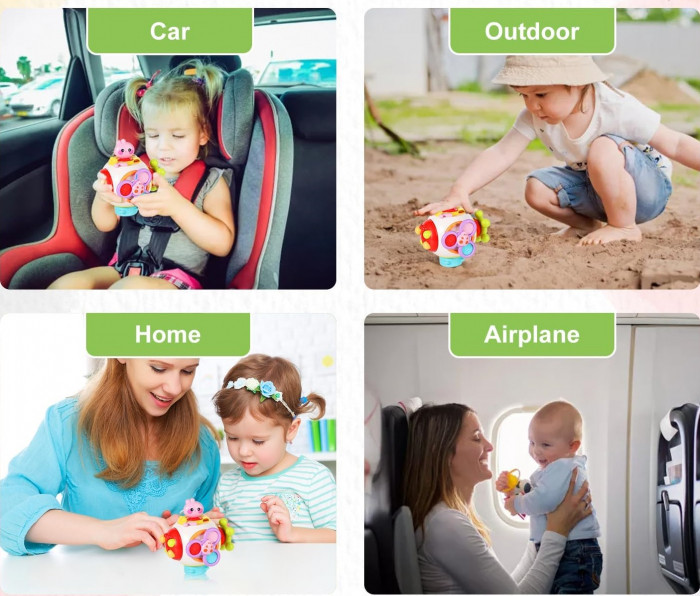 Cub cu activitati pentru Copii, 6 in 1, spinner rotativ, ABS, Multicolor, EduJucarii, 12 luni+ [6]
