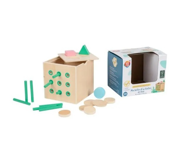 Cub de activitati Montessori cu forme geometrice, 12 luni + [4]