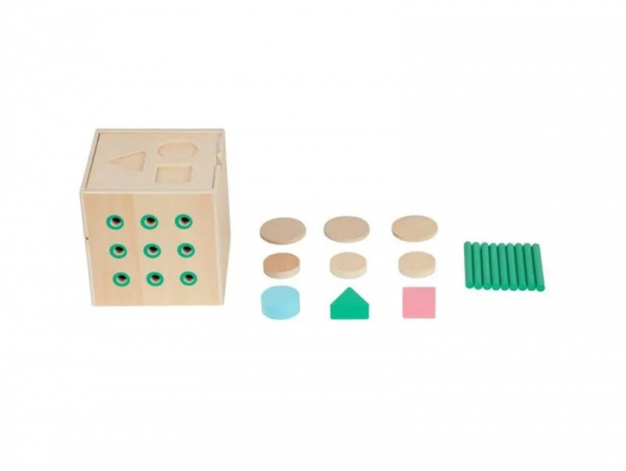 Cub de activitati Montessori cu forme geometrice, 12 luni + [2]