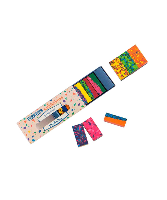 Cuburi cerate multicolore pentru desen, Moulin Roty [1]