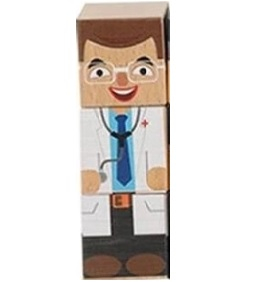 Cuburi din lemn tip puzzle, meserii - KABI [6]