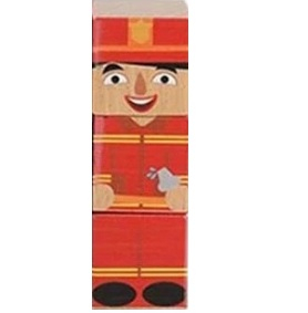 Cuburi din lemn tip puzzle, meserii - KABI [5]