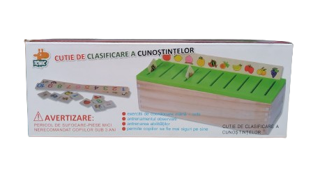 Cutie de clasificare a cunostintelor, lemn, Sortator Montessori pentru Dezvoltarea Gandirii Copilului, 3 ani+, EduJucarii [11]