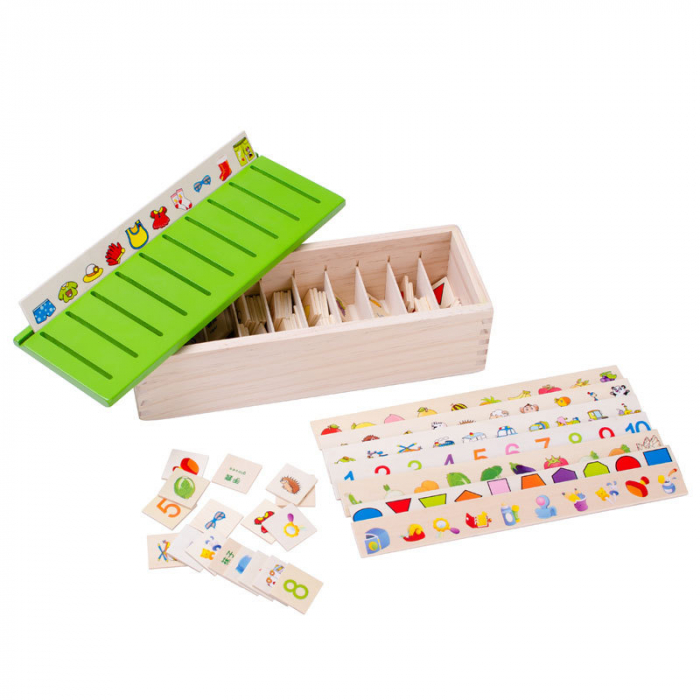 Cutie de clasificare a cunostintelor, lemn, Sortator Montessori pentru Dezvoltarea Gandirii Copilului, 3 ani+, EduJucarii [2]