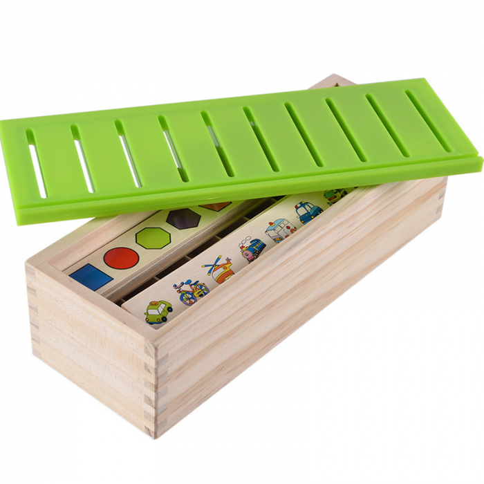 Cutie de clasificare a cunostintelor, lemn, Sortator Montessori pentru Dezvoltarea Gandirii Copilului, 3 ani+, EduJucarii [6]