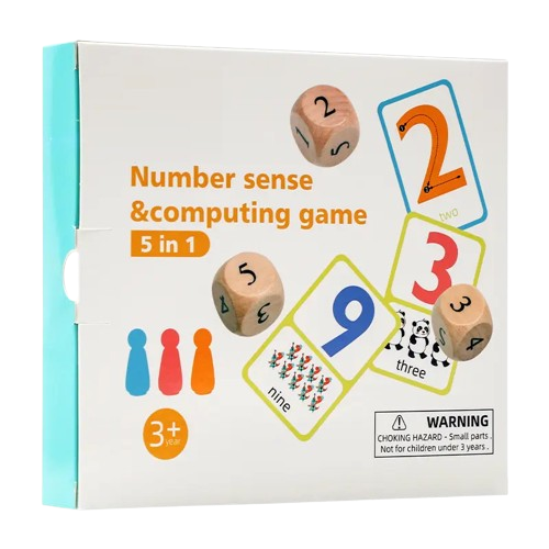 Joc aritmetic cu carduri, pioni si zaruri, Number sense, 5 in 1, 3 ani+, EduJucarii [8]