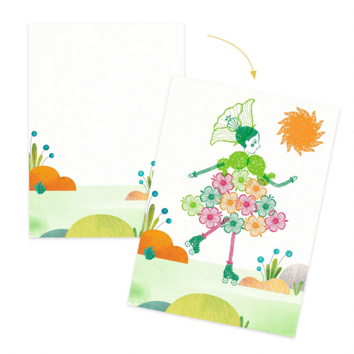 Joc creativ cu stampile Fete flori, Djeco [3]