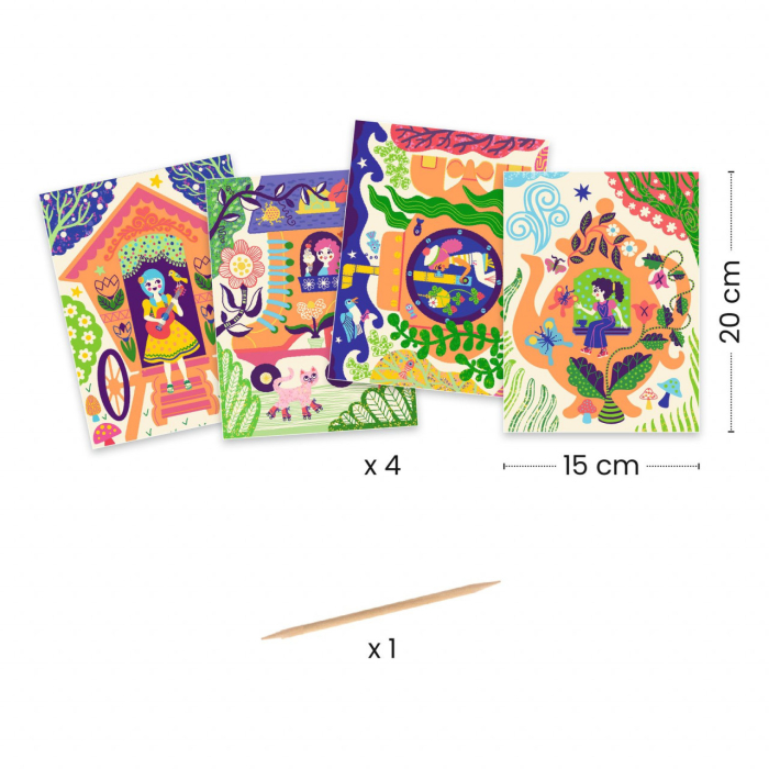 Joc creativ de razuit Casute trasnite, Djeco [4]