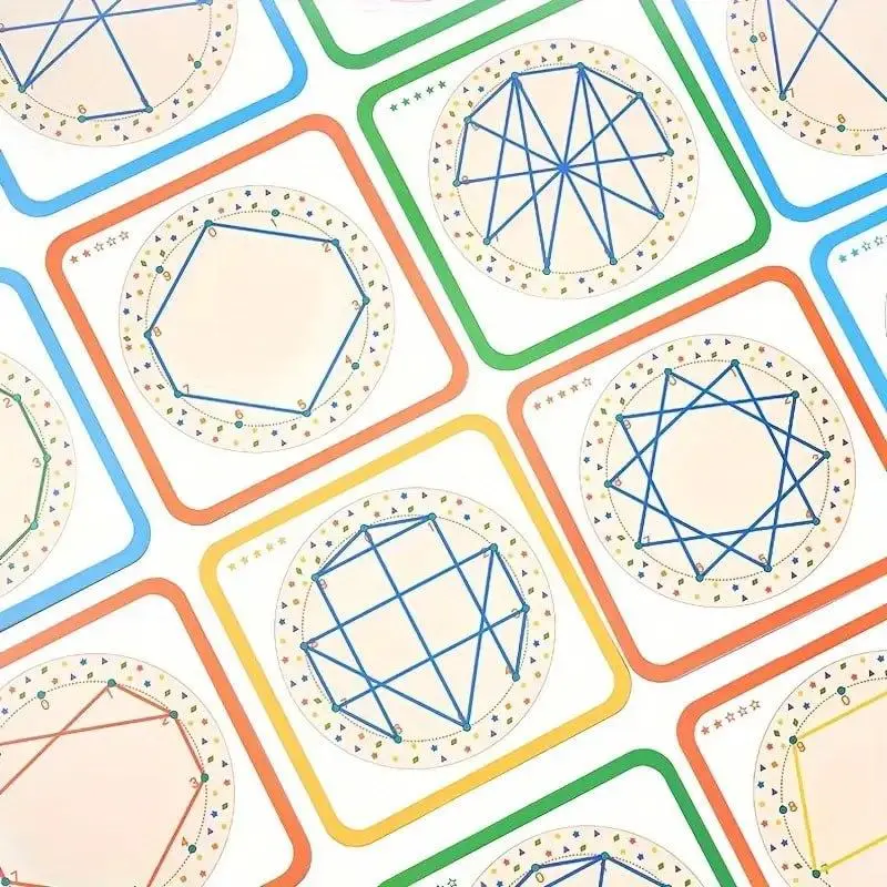 Joc creativ desenează cu siret, snuruit  pe placă din Lemn, Winding Patterns,25 piese, Montessori, 4 ani +, EduJucarii [3]