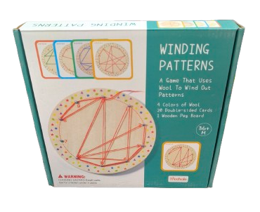 Joc creativ desenează cu siret, snuruit  pe placă din Lemn, Winding Patterns,25 piese, Montessori, 4 ani +, EduJucarii [9]
