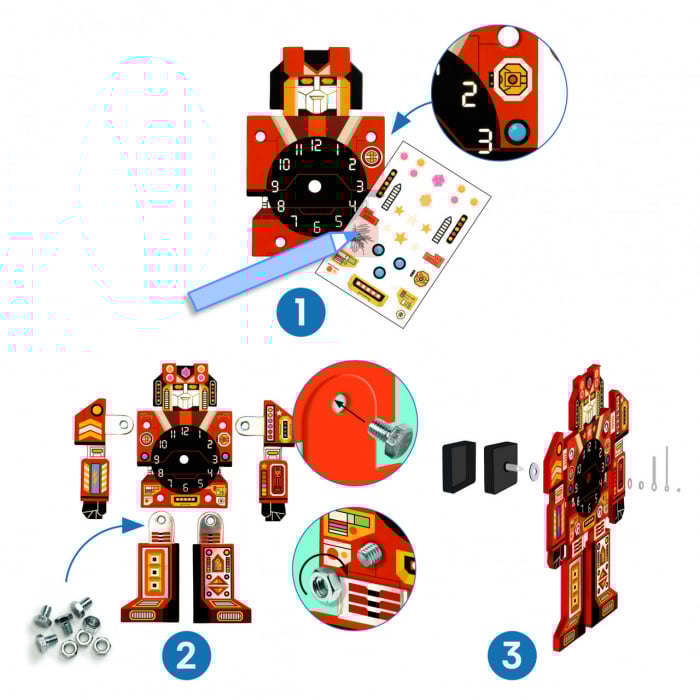 Joc creativ DIY Ceasul robot, Djeco [4]