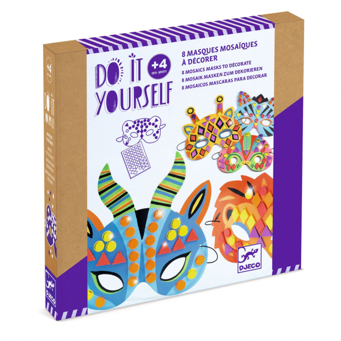 Joc creativ DIY Masti animale din jungla, Djeco [2]