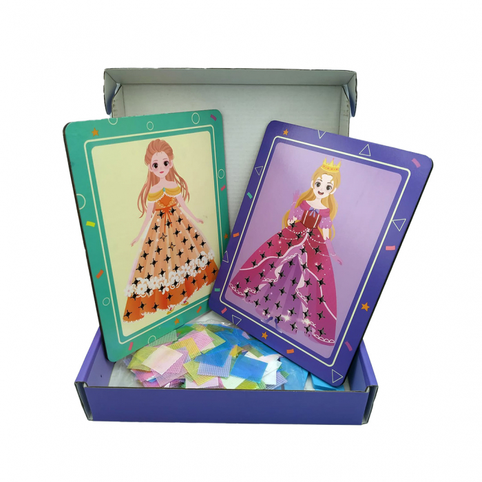 Joc Creativ si educativ pentru copii, Broderie pe Fusta Printesei blonde, 5 ani+, Edujucarii [6]
