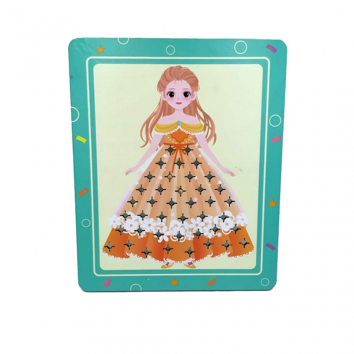 Joc Creativ si educativ pentru copii, Broderie pe Fusta Printesei blonde, 5 ani+, Edujucarii [8]