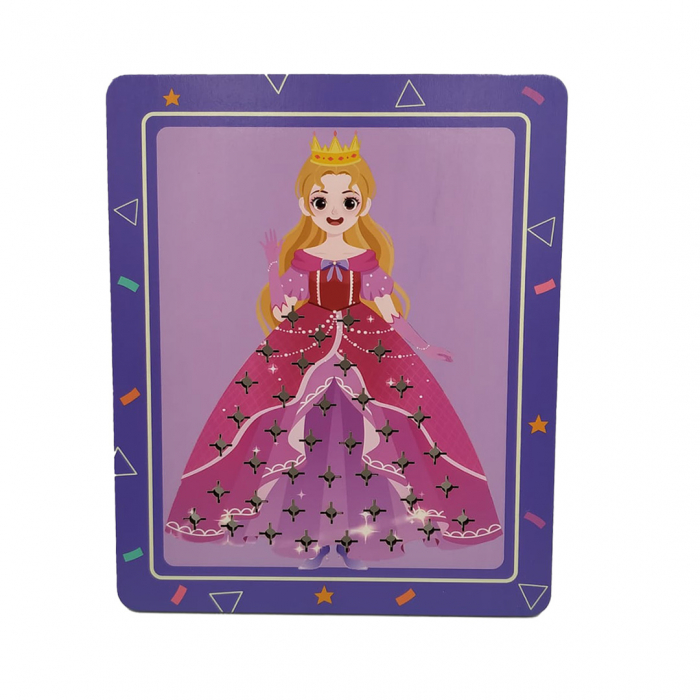 Joc Creativ si educativ pentru copii, Broderie pe Fusta Printesei blonde, 5 ani+, Edujucarii [7]