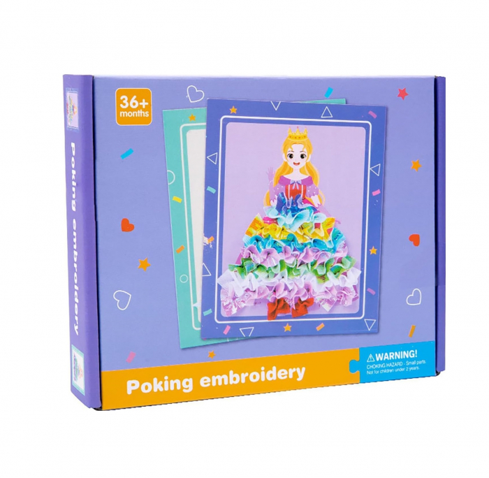 Joc Creativ si educativ pentru copii, Broderie pe Fusta Printesei blonde, 5 ani+, Edujucarii [9]