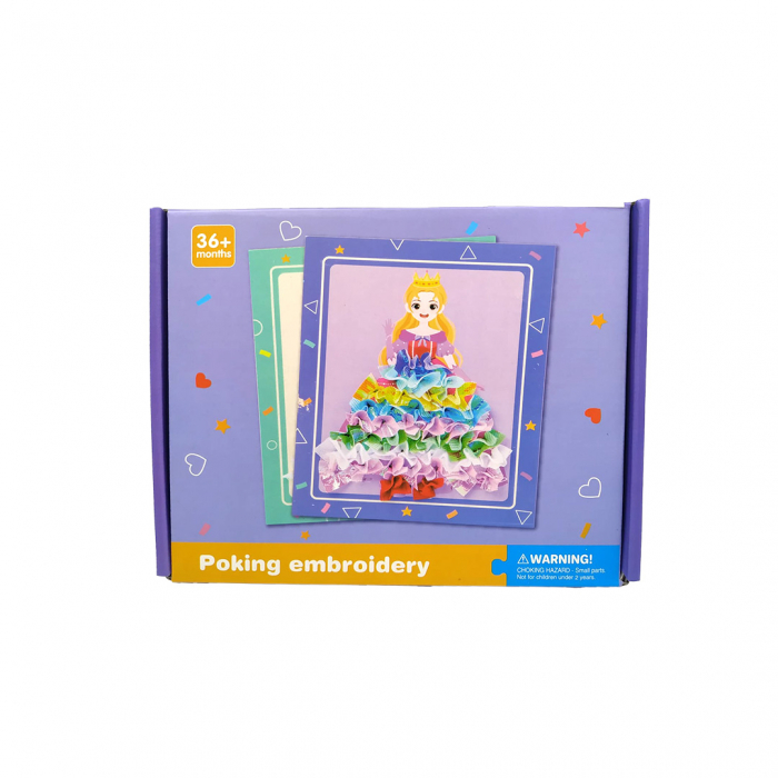 Joc Creativ si educativ pentru copii, Broderie pe Fusta Printesei blonde, 5 ani+, Edujucarii [12]