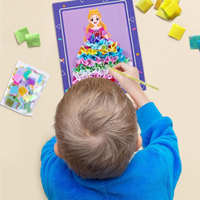 Joc Creativ si educativ pentru copii, Broderie pe Fusta Printesei blonde, 5 ani+, Edujucarii [2]