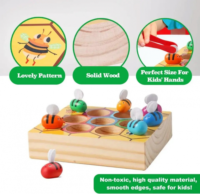 Joc de asociere si dexteritate fagure de albine, 3 ani, Edujucarii [3]