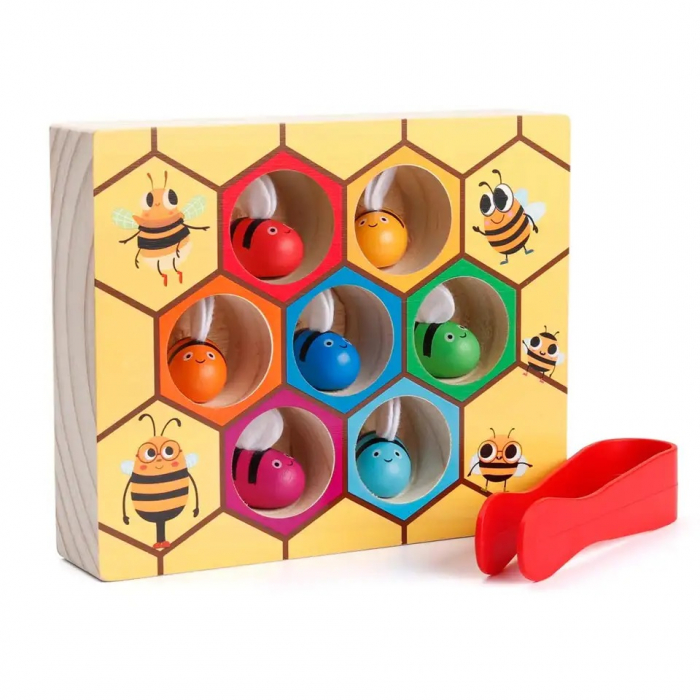 Joc de asociere si dexteritate fagure de albine, 3 ani, Edujucarii [10]