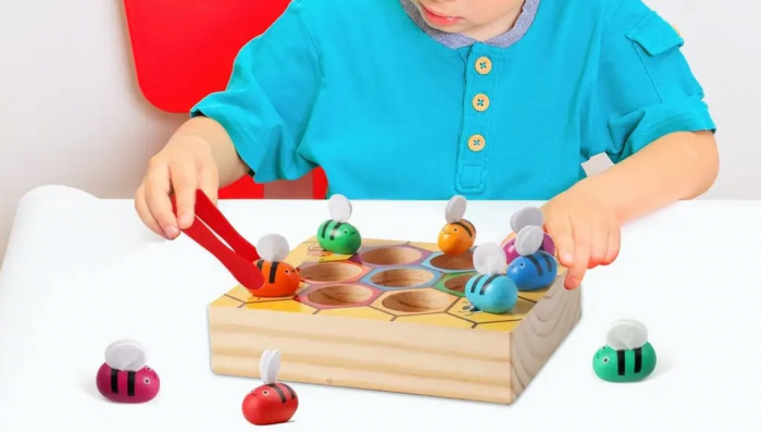 Joc de asociere si dexteritate fagure de albine, 3 ani, Edujucarii [5]