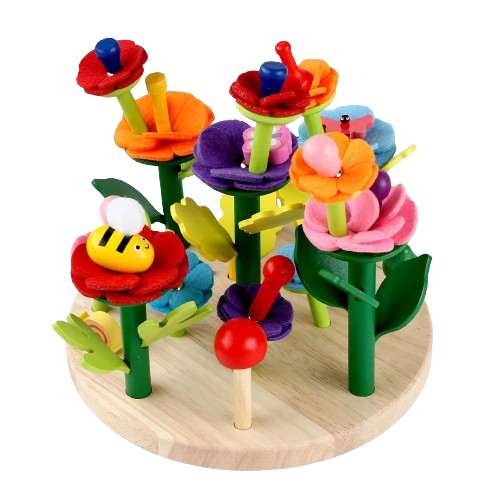 Joc de creativitate, sortare si stivuire, Gradina de flori, Montessori, 3 ani+, EduJucarii [3]