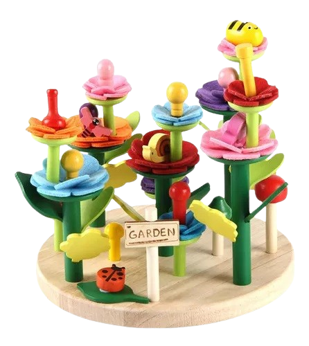 Joc de creativitate, sortare si stivuire, Gradina de flori, Montessori, 3 ani+, EduJucarii [2]