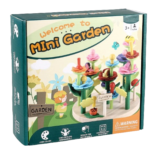 Joc de creativitate, sortare si stivuire, Gradina de flori, Montessori, 3 ani+, EduJucarii [10]