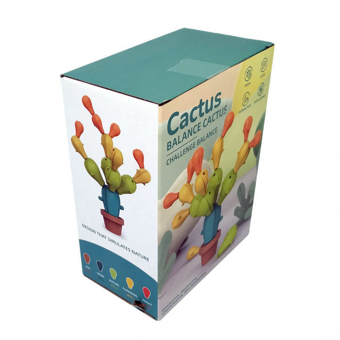 Joc de echilibru Cactus, Constructii creative, Indemanare, 3 ani, multicolor, 18 piese [8]
