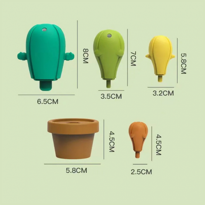 Joc de echilibru Cactus, Constructii creative, Indemanare, 3 ani, multicolor, 18 piese [7]