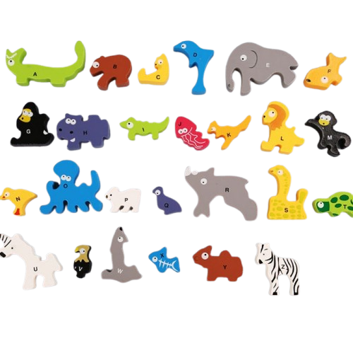 Joc de imbinare din lemn, tetris cu animale Safari, Alfabet A – Z [8]