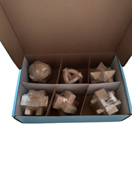 Joc de logica IQ, Set 6 piese, Lu Ban Lock, Demonteaza si monteaza [9]